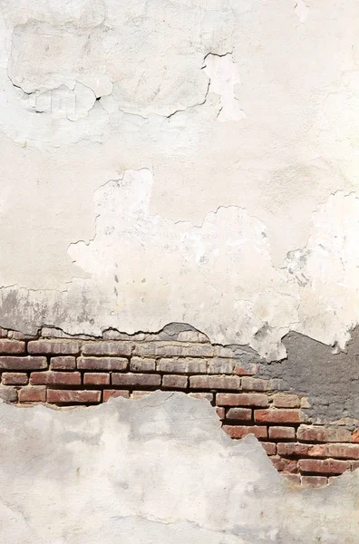 Fond Grunge Avec Texture Vieux Mur Briques Stuc Fissuré Couleur — Photo