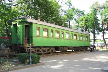 Georgia, Gori, 20 Temmuz 2018: Kişisel tren vagon Joseph Stalin Müzesi onun Doğum yeri Gori, Gürcistan'ın zırhlı
