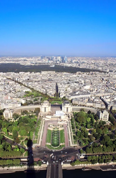 Kilátás Eiffel Torony Párizsban Chaillot Palota Trocadero Siene Folyó — Stock Fotó