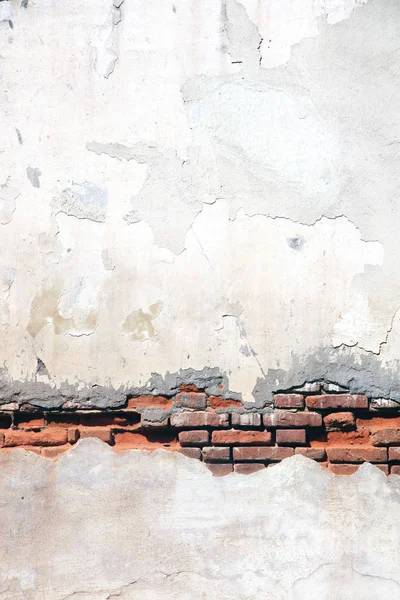 Grunge Achtergrond Met Textuur Van Oude Bakstenen Muur Gebarsten Stucwerk — Stockfoto