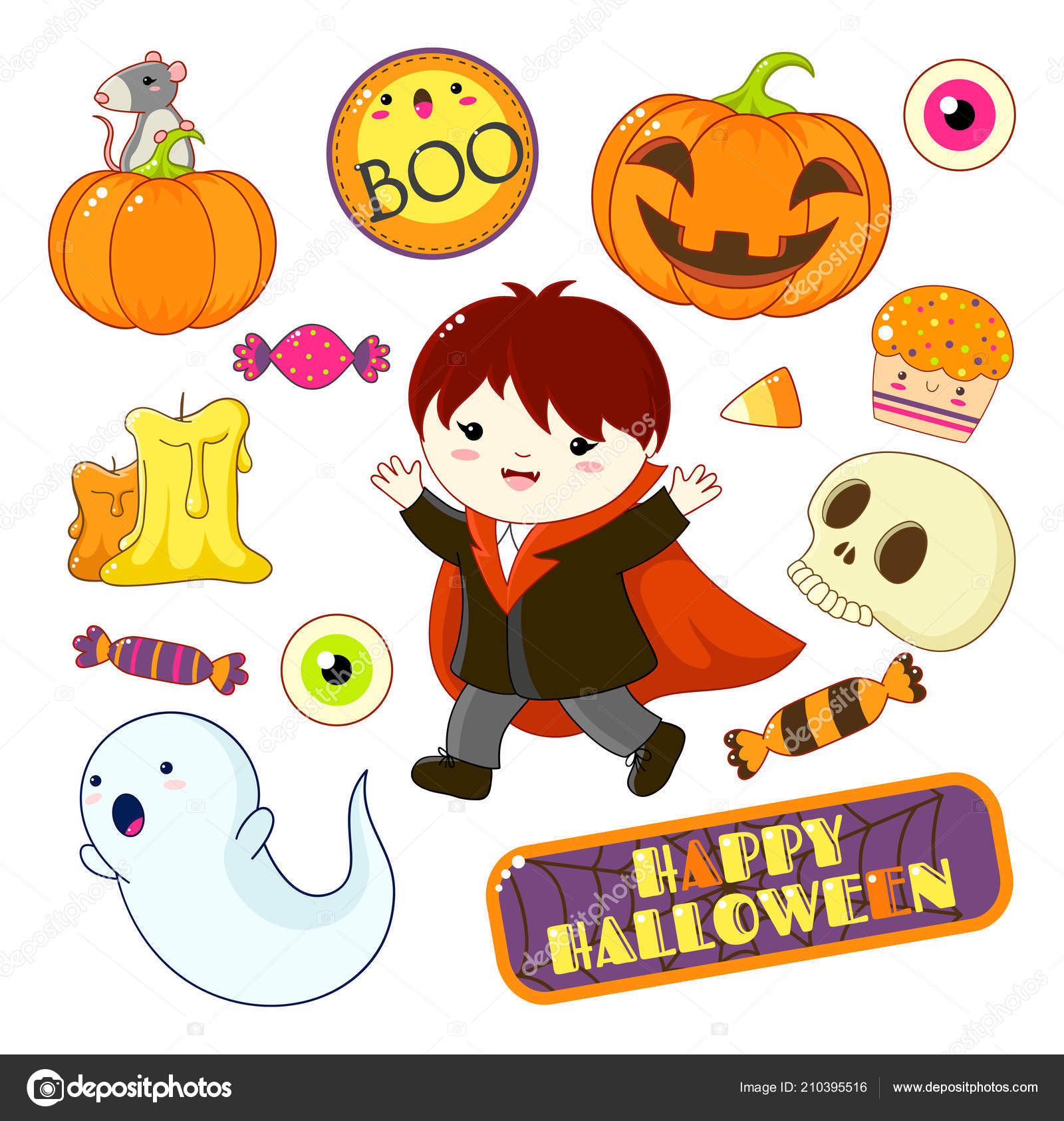 Ensemble Cute Halloween Personnages Ornements Garcon Costume