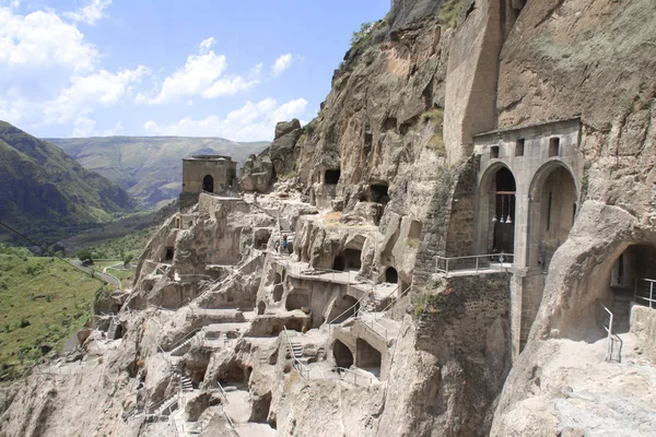 Catedral Vardzia Cueva Monasterio Antigua Ciudad Rocas Montaña Georgia Patrimonio — Foto de Stock