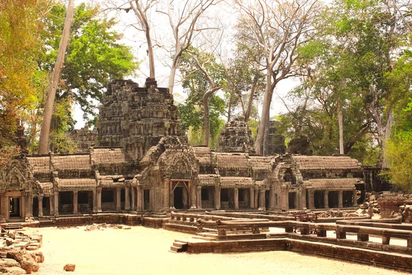 Ruinerna Antika Tempel Berömda Landmärken Såsom Angkor Wat Komplexa Kmer — Stockfoto