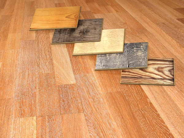 Nouvelles Planches Parquet Chêne Différentes Couleurs Avec Une Texture Rustique — Photo