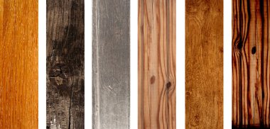 Farklı renkte eski ahşap desenli ahşap pankart koleksiyonu