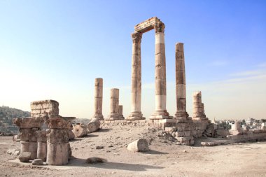 Tapınak Herkül Amman Kalesi karmaşık (Jabal al Qala'a), Amman, Ürdün, Orta Doğu