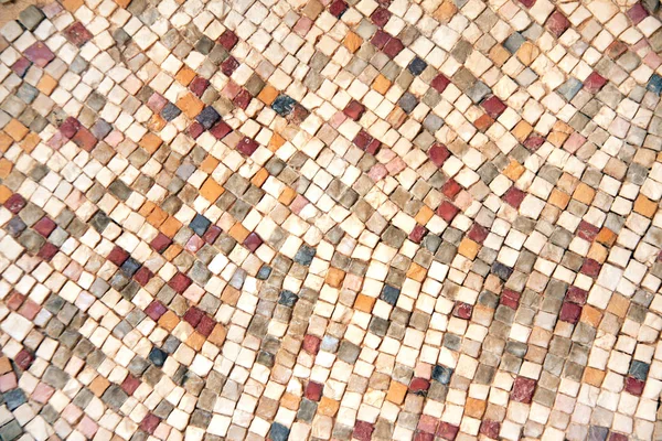 Détail Des Mosaïques Byzantines Antiques Tuiles Pierre Naturelle Jordanie Moyen — Photo