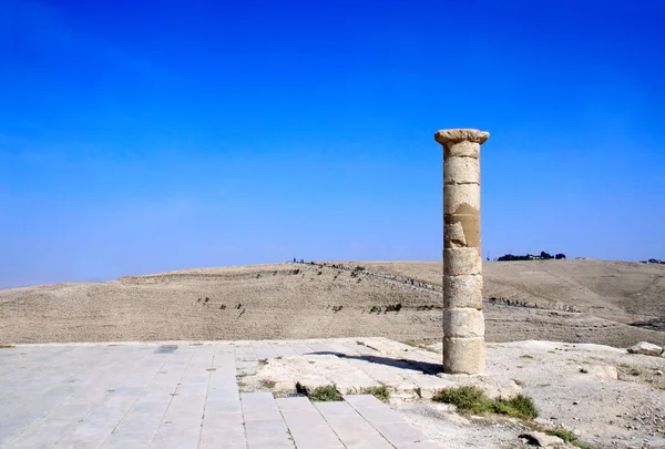 Colonne Ruines Palais Fortifié Roi Hérode Machaeros Mukawir Ici Hérode — Photo