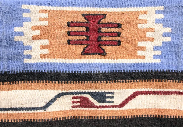 传统约旦羊毛地毯的几何图案纹理 — 图库照片