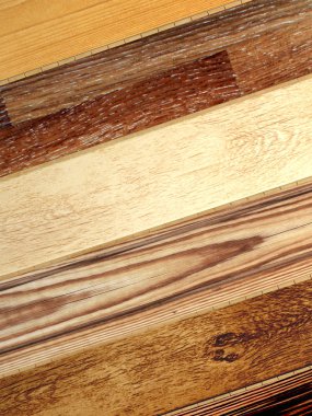 Farklı renkler farklı ağaç çeşitleri ile yeni parke plakalar. 3D render