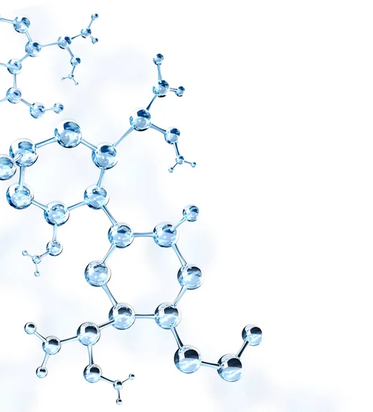 Modelli Struttura Molecolare Astratta Isolato Sfondo Bianco Copia Spazio Testo — Foto Stock