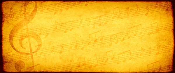 Sfondo Grunge Con Vecchia Texture Carta Sporca Chiave Violino Simboli — Foto Stock