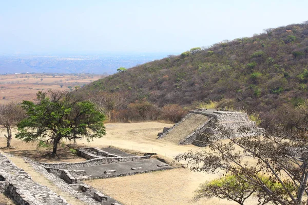 Ruiny Starověkých Mayských Pyramid Předkolumbovské Civilizace Maya Xochicalco Mexiko Světového — Stock fotografie