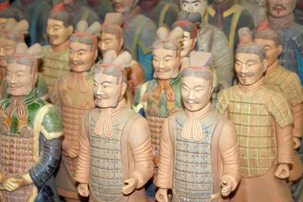 Xian China Junho 2014 Figuras Pintadas Guerreiros Exército Terracota Túmulo — Fotografia de Stock