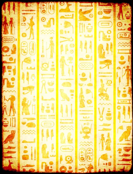 Гранд Фон Старою Паперовою Текстурою Стародавніми Єгипетськими Ієрогліфами Символами — стокове фото
