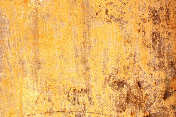 黄色の古いスタッコ壁のテクスチャとグランジの背景 — ストック写真