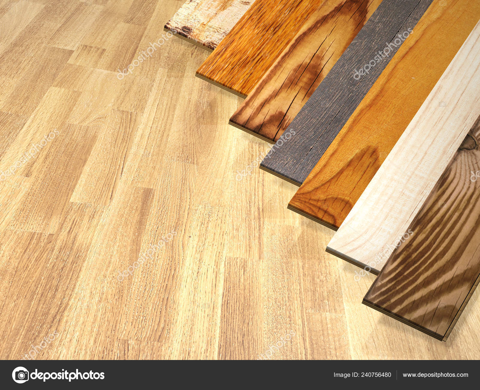 Wooden Floor Stock Photo, 3d Hardwood Floor