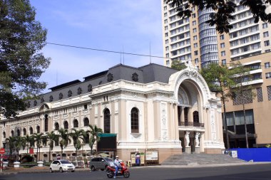 Cephe, tarihi Saigon Opera Binası (Belediye Tiyatrosu, Ho Chi Minh City), Dong Khoi Street, Ho Chi Minh City, Vietnam