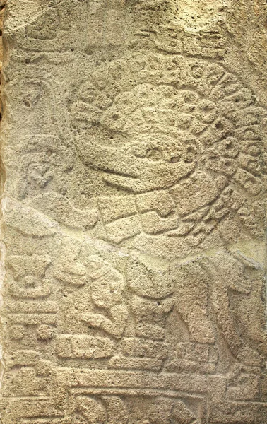Bas Relief Carving Mayan God Pre Columbian Maya Civilization Mexico — Stock Photo, Image