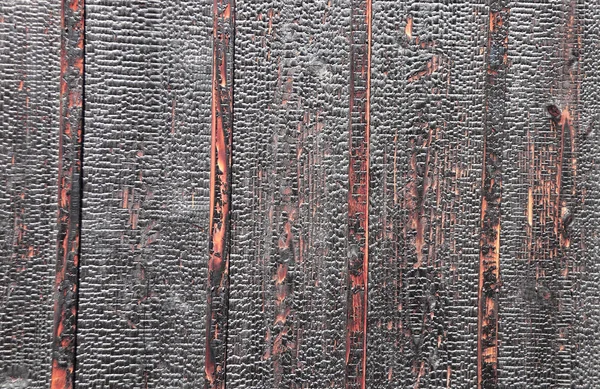 Texture di tavole di legno bruciato — Foto Stock