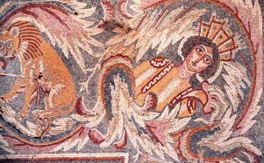 Antik doğal taş kiremit mozaikler, Madaba, Ürdün