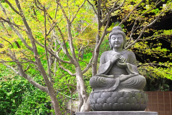 Kamienna statua medytowania Buddy, Kamakura, Japonia — Zdjęcie stockowe