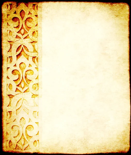 Grunge background with paper texture and ornament in Moroccan st — Stock Photo, Image