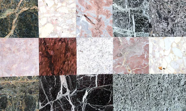 Mramorové bloky s texturami různých barev — Stock fotografie