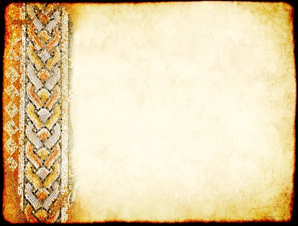 Fond grunge avec texture de papier et détail de la mosaïque antique — Photo