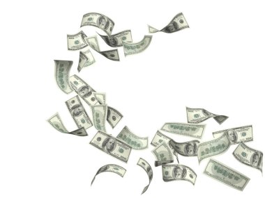 dolarlık banknotlar uçan 