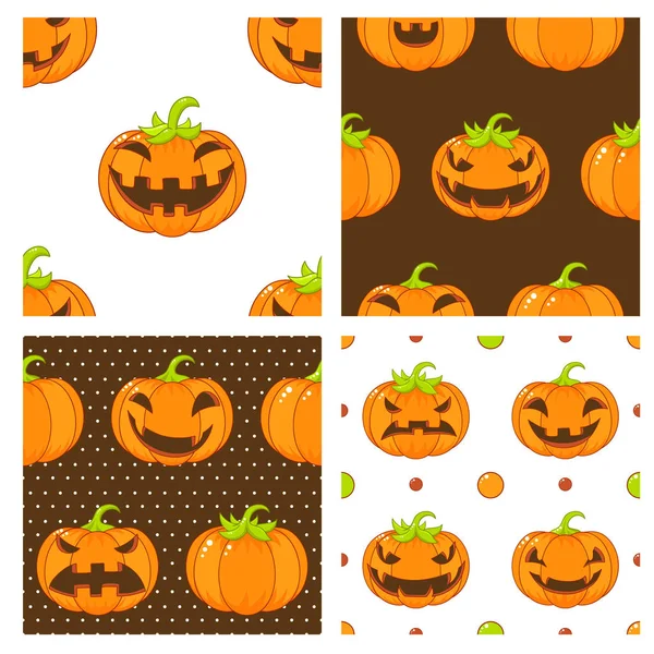 Colección de vectores sin costura fondos de Halloween — Vector de stock