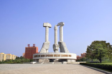Kuzey Kore, Pyongyang - 24 Eylül 2017: Parti Anıtı 