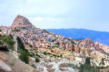 Kaya, Güvercin Vadisi, Uçhisar, Kapadokya, Türke'de oyulmuş evler