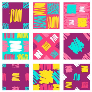 Elle çizilmiş stilde karalama çizgileri olan kesintisiz arka planlar 