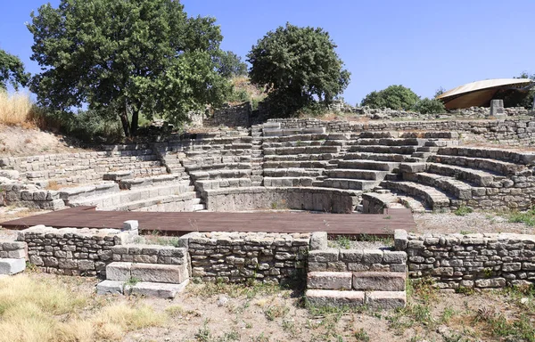 Odeon (Bouleuterion), pequeño teatro de conciertos en la ciudad de Troya, Turquía — Foto de Stock