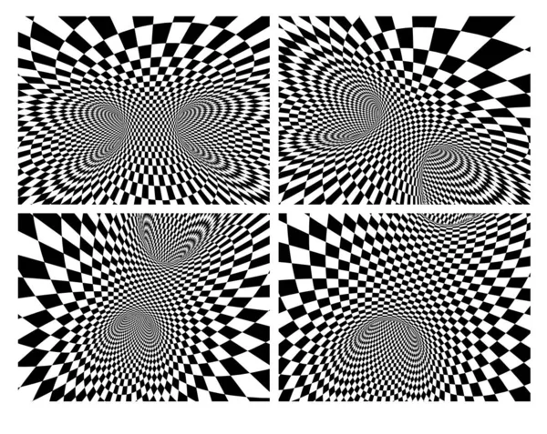 Soyut Illüzyon Siyah Beyaz Renkli Kareli Desenli Geometrik Arkaplan Koleksiyonu — Stok fotoğraf