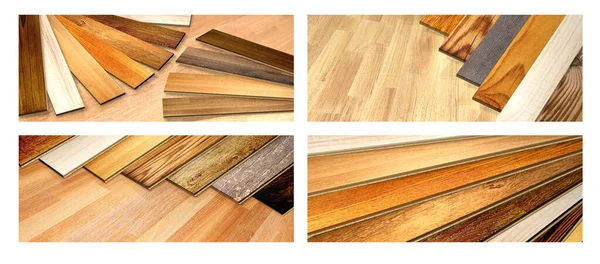 Set Horizontal Banners New Parquet Planks Different Colors Parquet Different — Stock Photo, Image