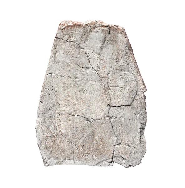 Pedra Antiga Natural Cor Cinza Pedra Cinzenta Velha Grande Isolado — Fotografia de Stock