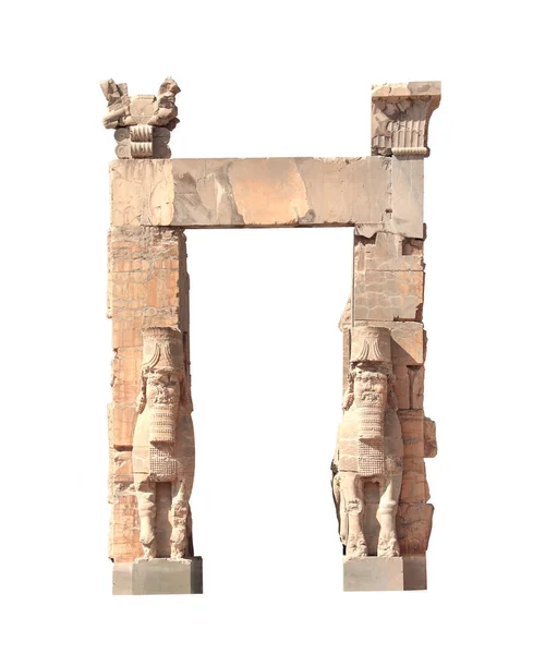 Вид Ворота Народов Ксерксские Ворота Каменными Статуями Ламассу Древнем Городе — стоковое фото