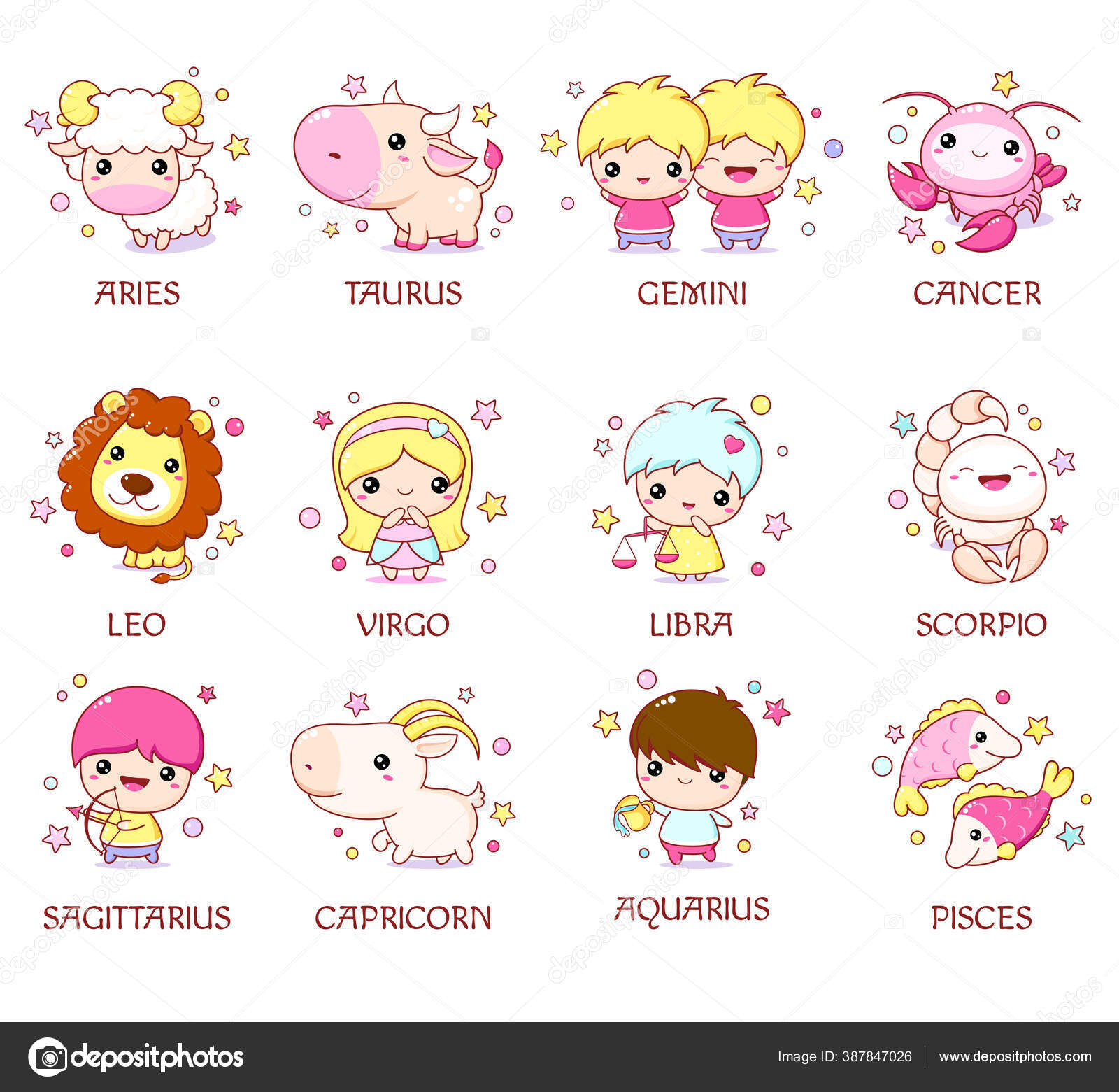 cute expression for chibi cartoon set Stock Vector