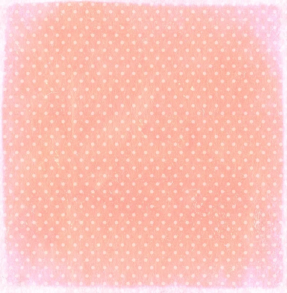 Retro Háttér Textúra Régi Szennyezett Papír Rózsaszín Színű Polka Pontok — Stock Fotó