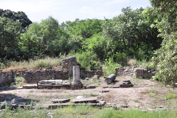 古代トロイ市 カナカレ州 トルコの石柱の詳細 ユネスコ世界遺産 — ストック写真