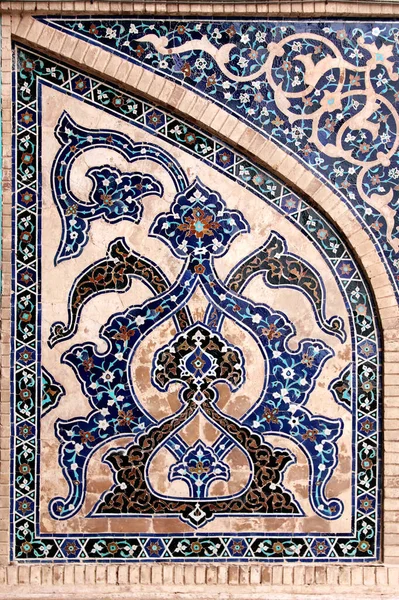Λεπτομέρεια Από Παραδοσιακό Περσικό Ψηφιδωτό Τοίχο Floral Στολίδι Του Masjid — Φωτογραφία Αρχείου