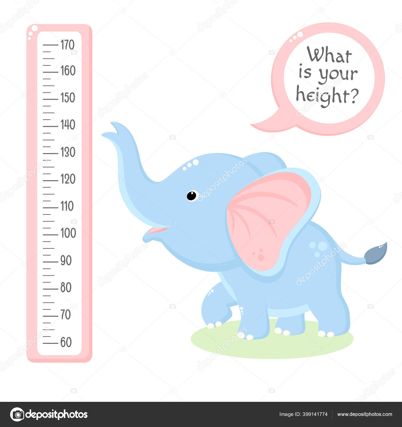 Aarzelen verlangen As Height Chart Cute Baby Elephant Kids Meter Cartoon Animal Inscription Stock  Illustration by ©frenta #399141774