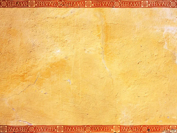 Eskimiş Köken Süsleri Sarı Renkli Sıva Desenli Grunge Arkaplanı Şablon — Stok fotoğraf