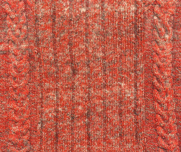 Background Close Woolen Texture Knitted Wool Fabric Red Color Backdrop — Stock Photo, Image