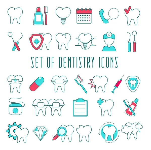 Dentistry Healthcare Medicine Line Icons Collection 벡터의 그래픽 아이콘 제거하고 — 스톡 벡터