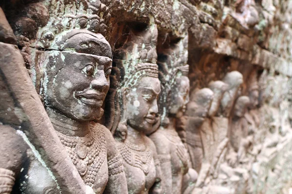 Bas Lättnad Den Dolda Terrassmuren Leper King Teckningar Apsara Dansare — Stockfoto