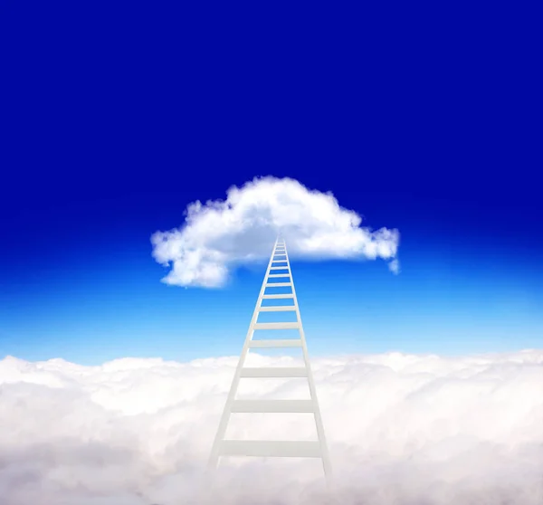 Ladder Success Concept Banner Horizontal Con Escalera Nubes Sobre Fondo —  Fotos de Stock