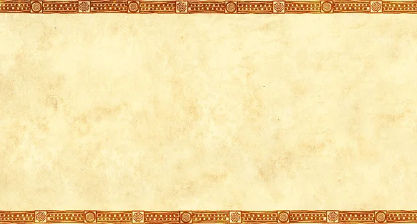 Vízszintes Háttér Etnikai Díszítéssel Régi Papír Textúrával Grunge Banner Keret — Stock Fotó